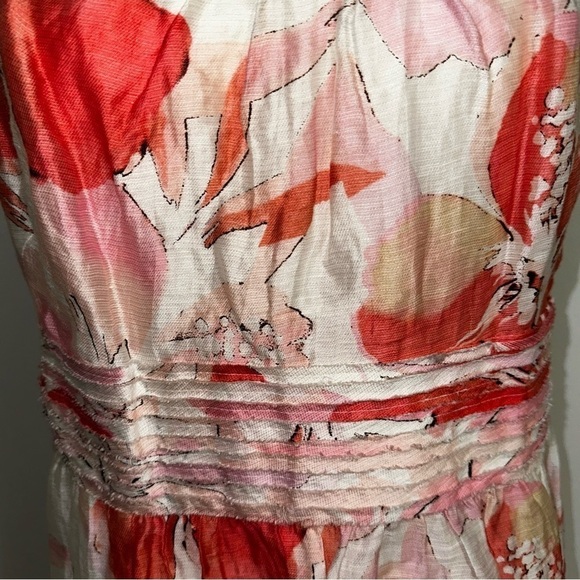 NEW Loft Ann Taylor Linen Watercolor Hibiscus Floral Dress size 10 - Picture 2 of 12